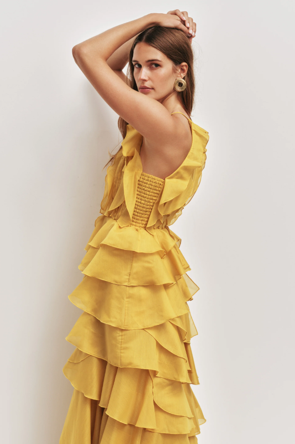 Aje Cleo Gown Marigold Yellow photo 3