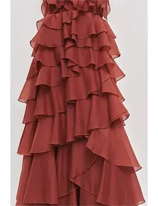Aje Cleo Gown Rust Size 10 photo 2