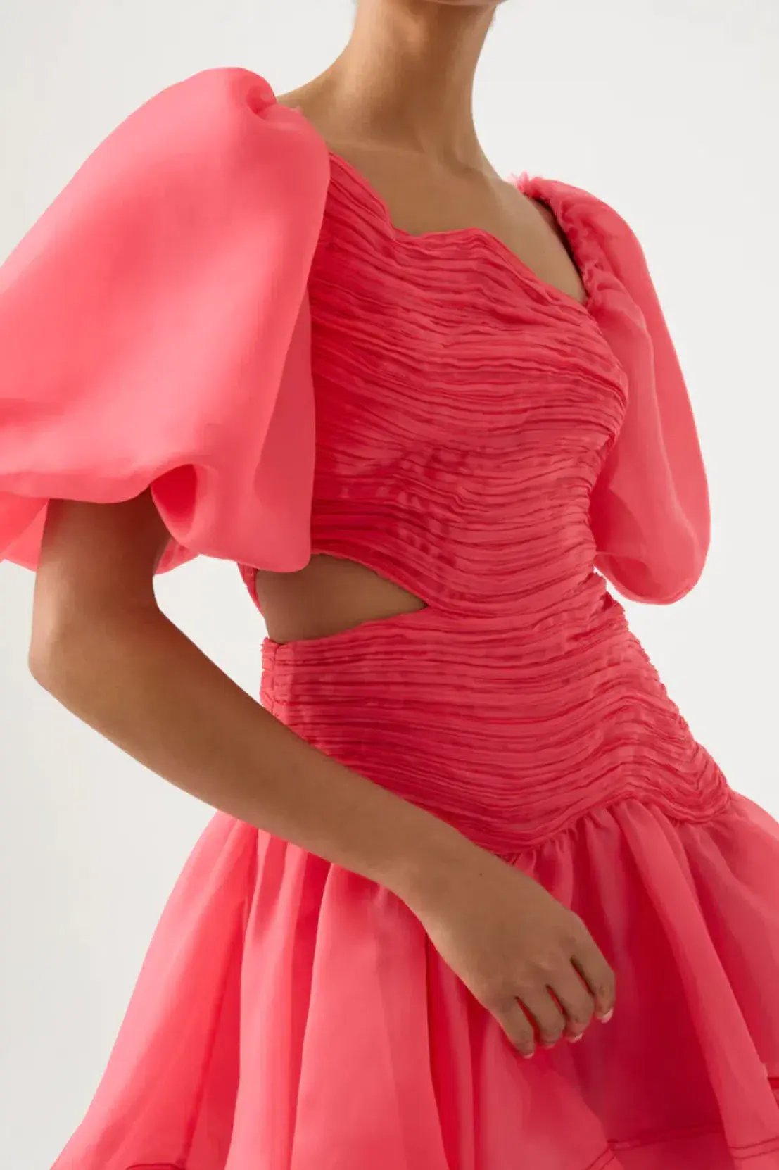 Aje Joan Puff Sleeve Mini Dress Pink Size 8 / S photo 2