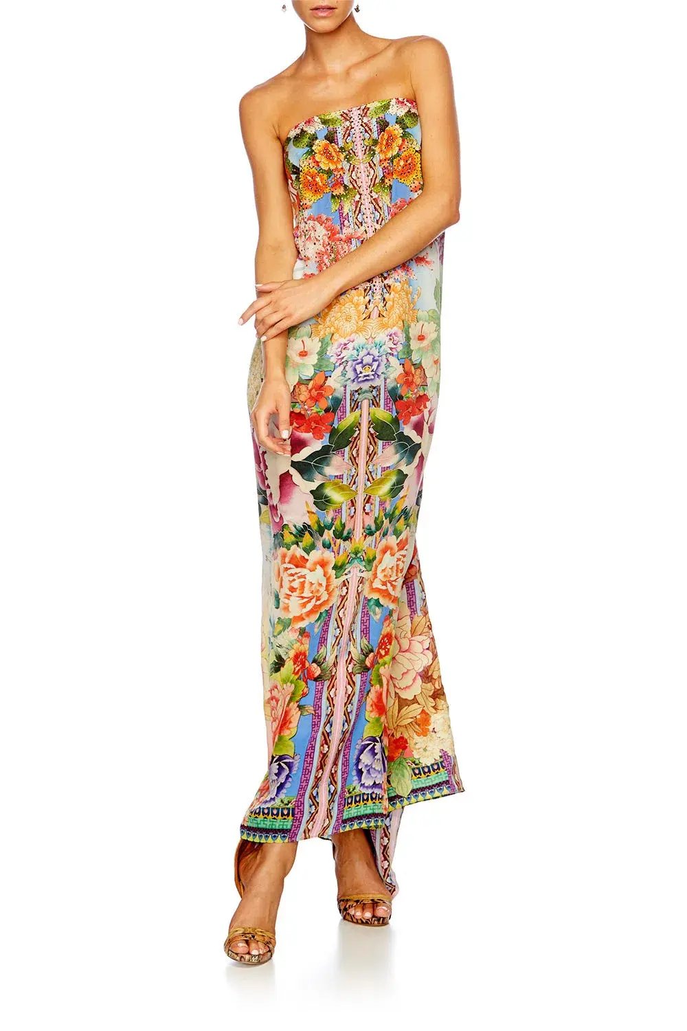 Camilla Flower Hour Round Neck Kaftan One Size photo 5