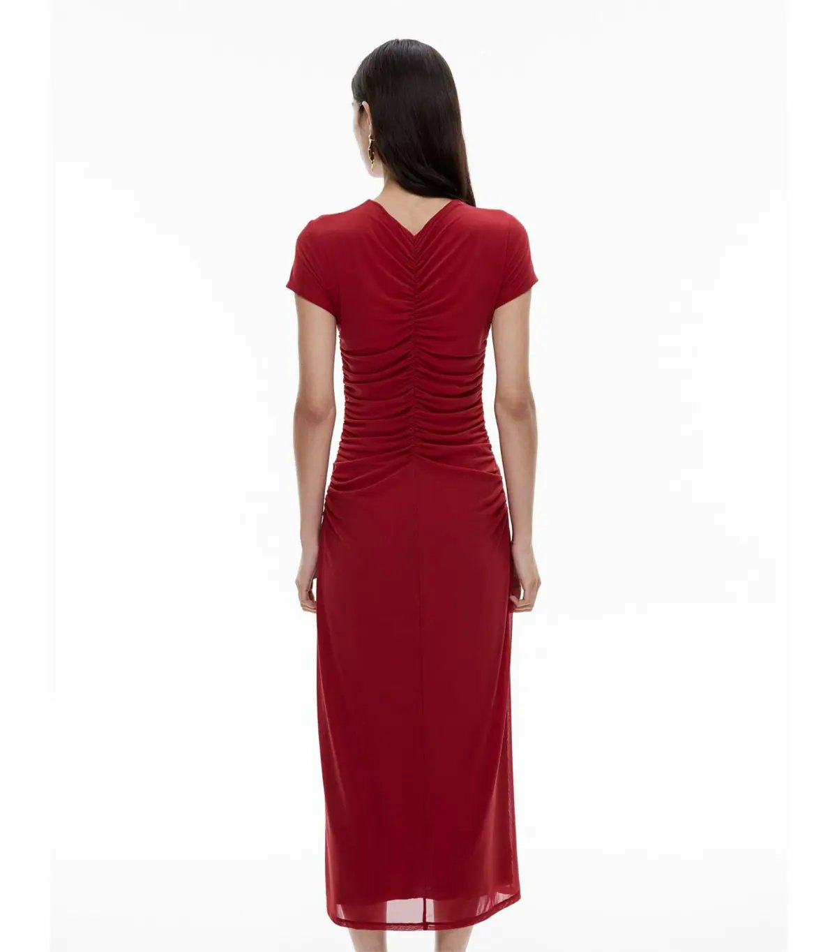 Witchery Gather Mesh Midi Dress Ruby Size AU 12 photo 4