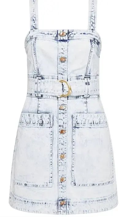Aje Crafted Sleeveless Denim Mini Dress Acid Wash Size 10 photo 4