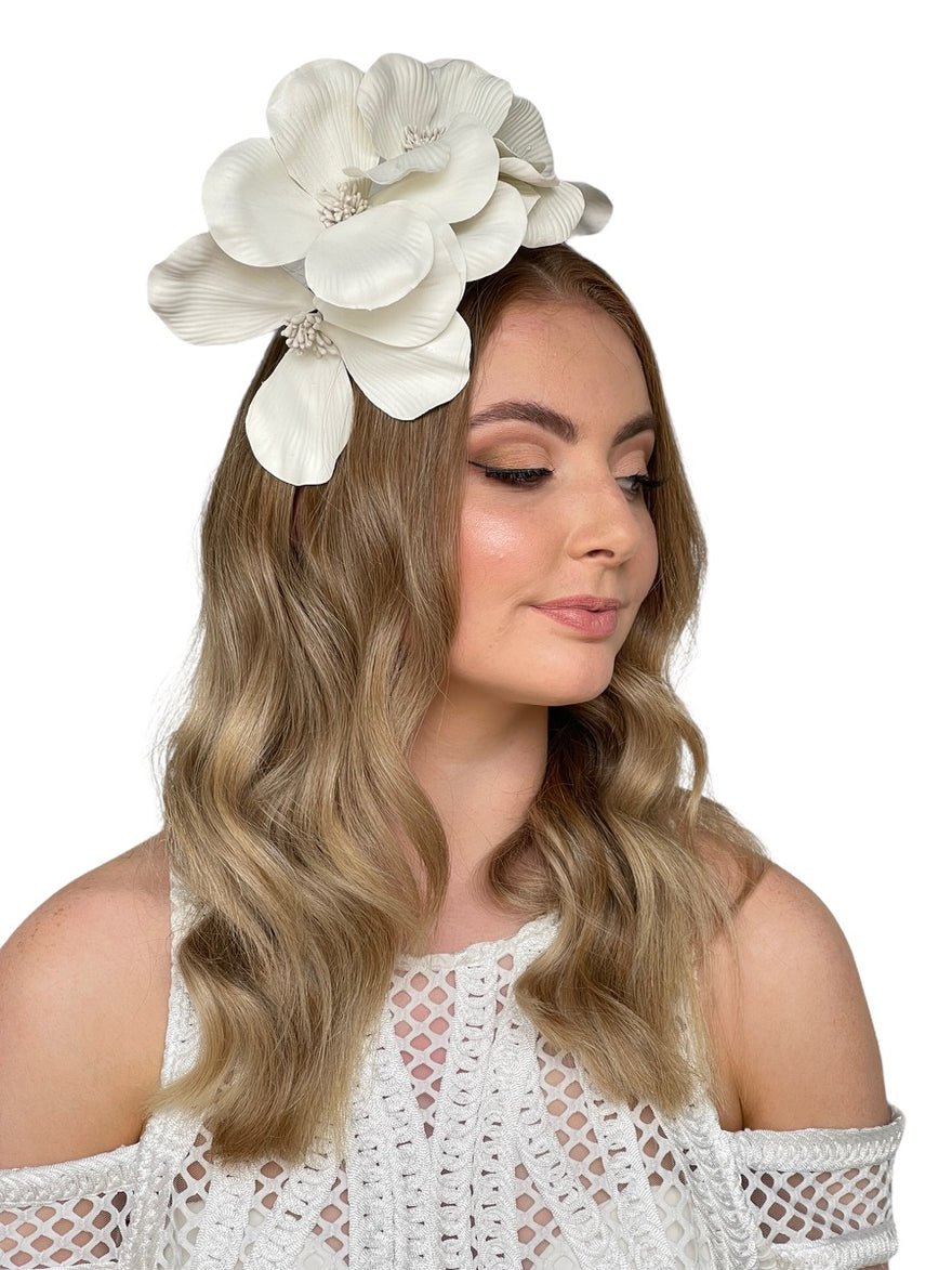 Olga Berg Daisy Floral Headband White photo 2