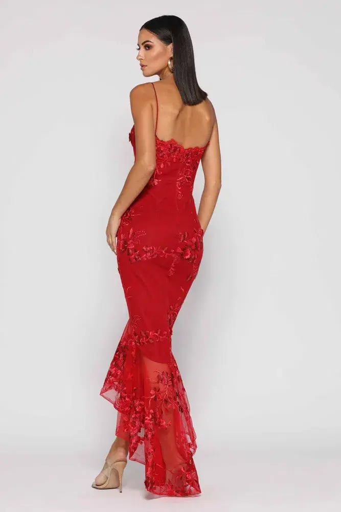 Elle Zeitoune Renee Dress Red Size 10 photo 3
