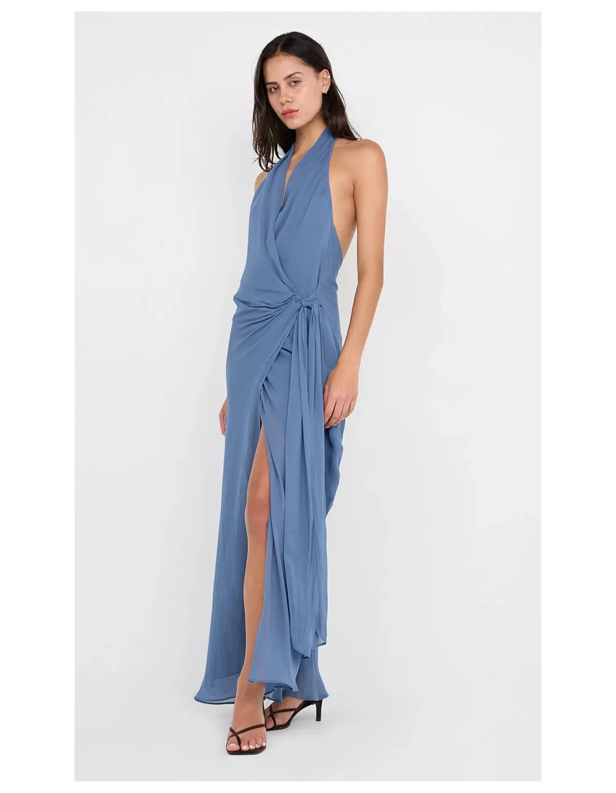 Bec and Bridge Soneva Wrap Halter Wrap Dress in Steel Blue Size XS /AU6 photo 2
