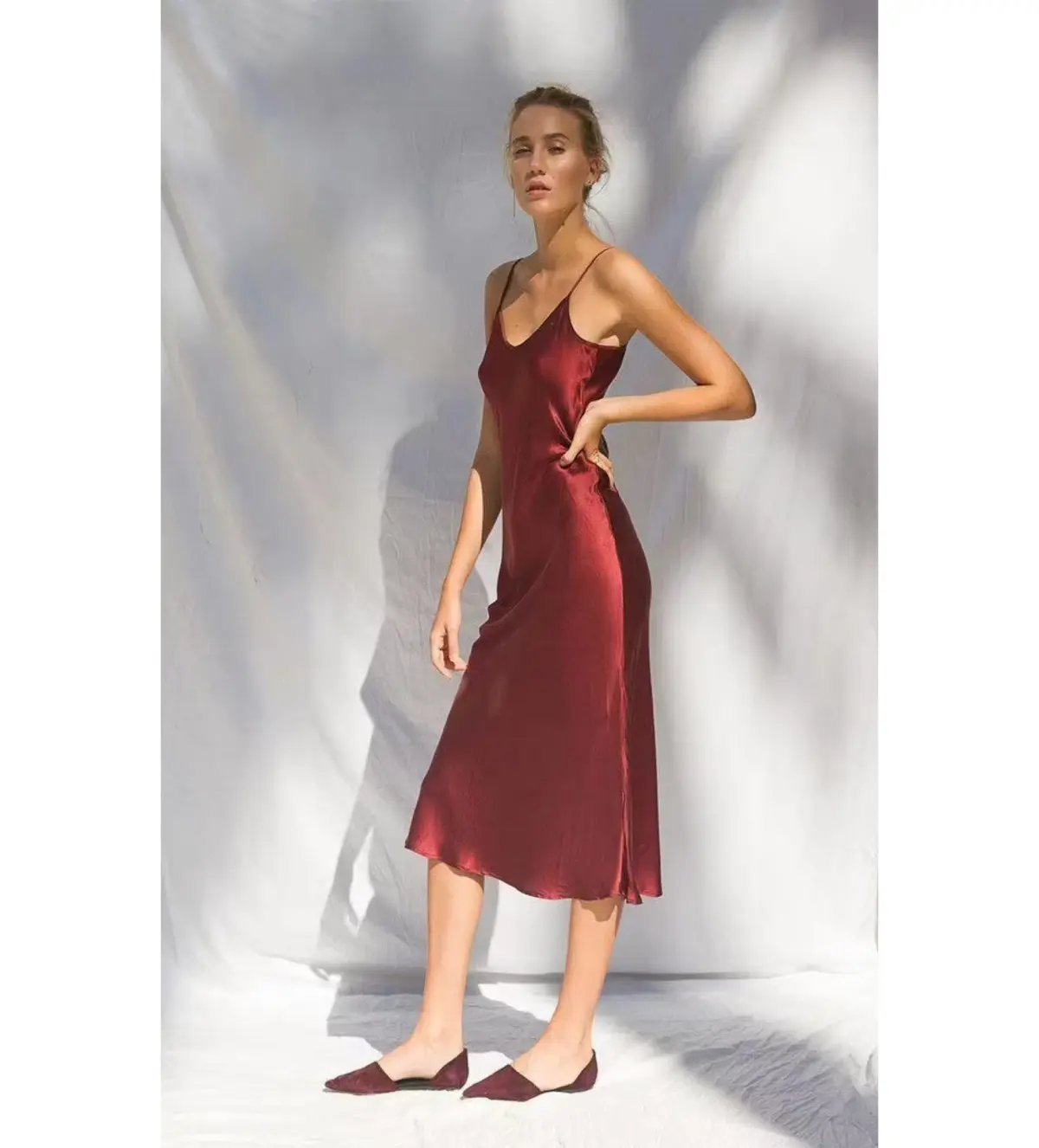 Silk Laundry 90s Slip Dress in Burgundy Size Large / AU 12 photo 3