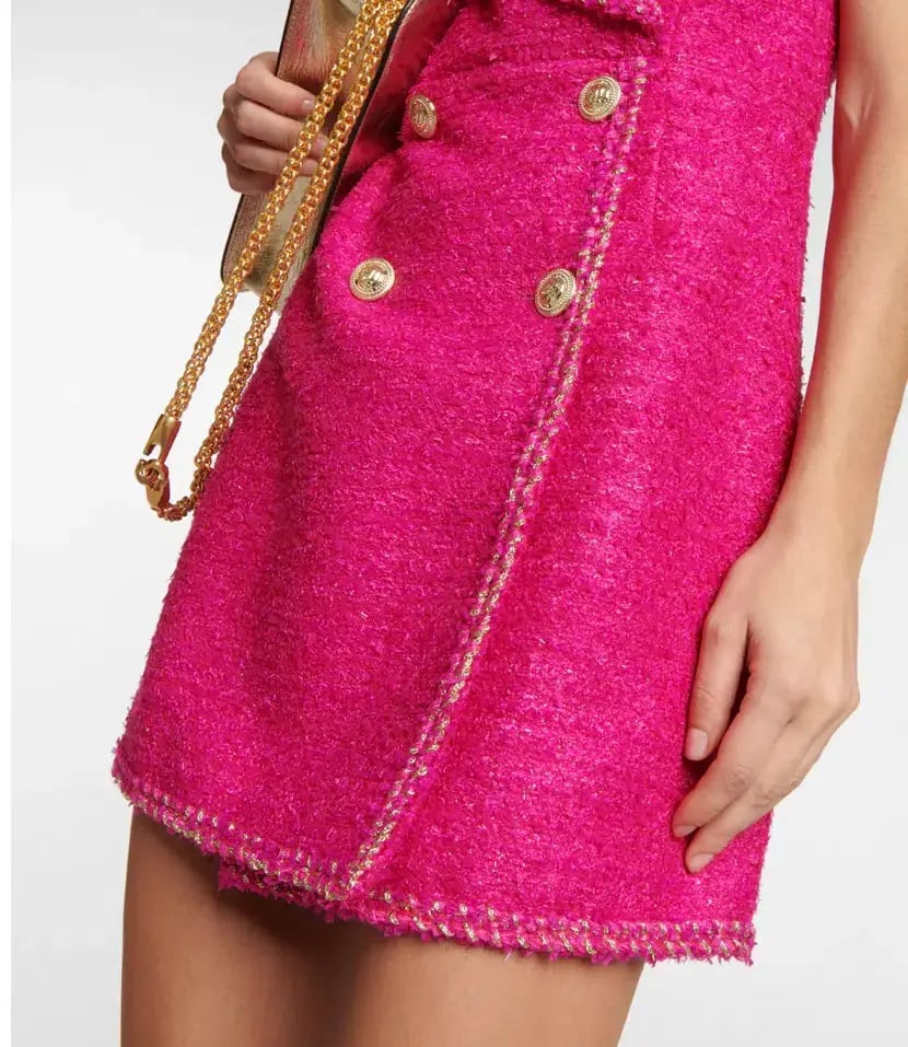 Rebecca Vallance Palais Sleeveless Tweed Blazer Mini Dress Pink Size AU 10 photo 2