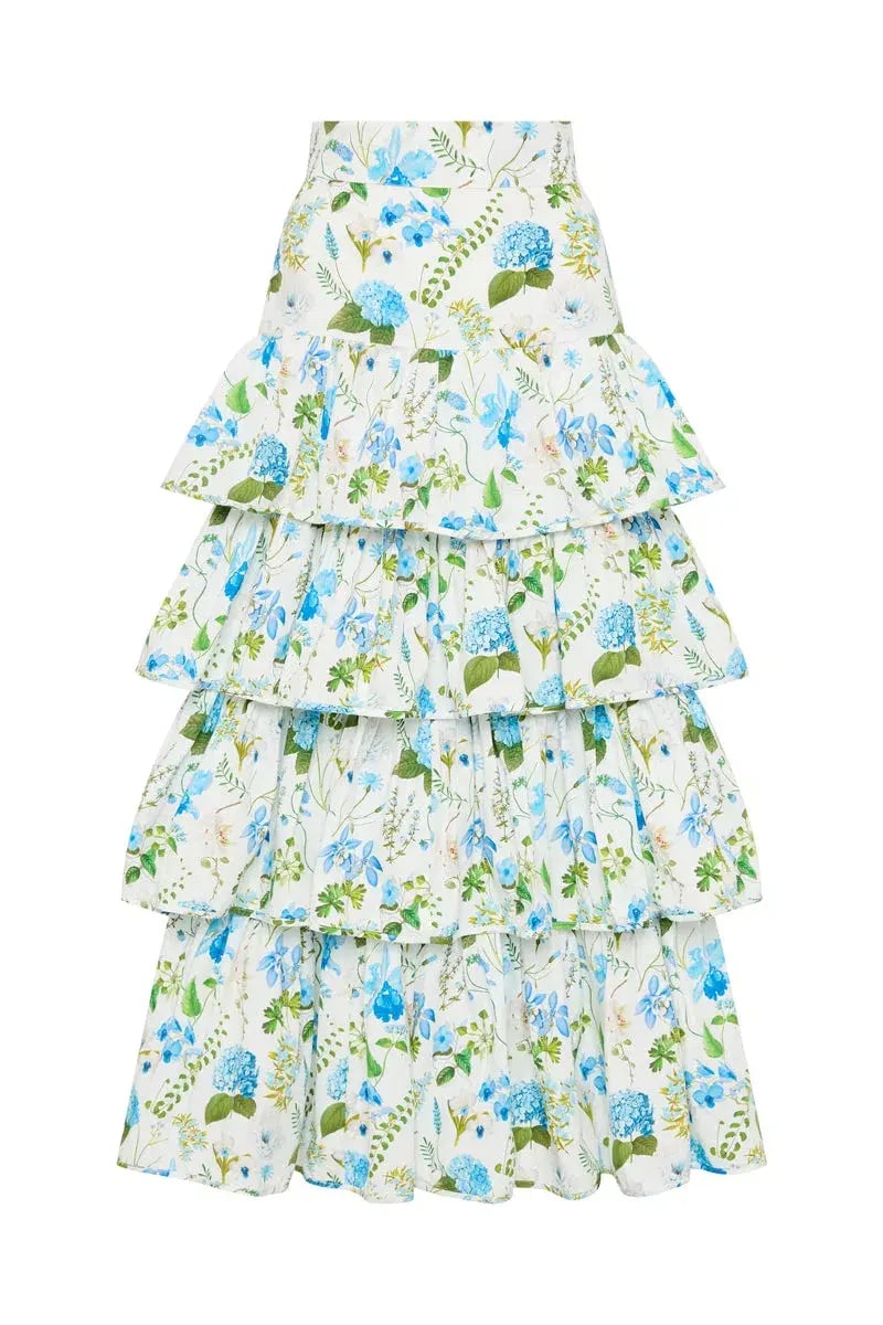 Palm Noosa Triton Skirt in Blue Orchid Floral Size 10 photo 3