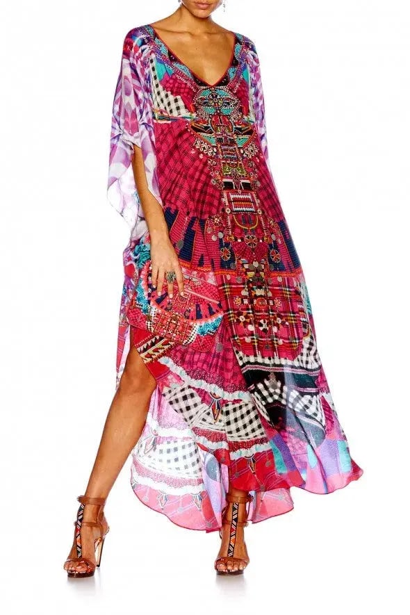 Camilla Discotheque Long V Neck Kaftan Print Size 16 photo 2