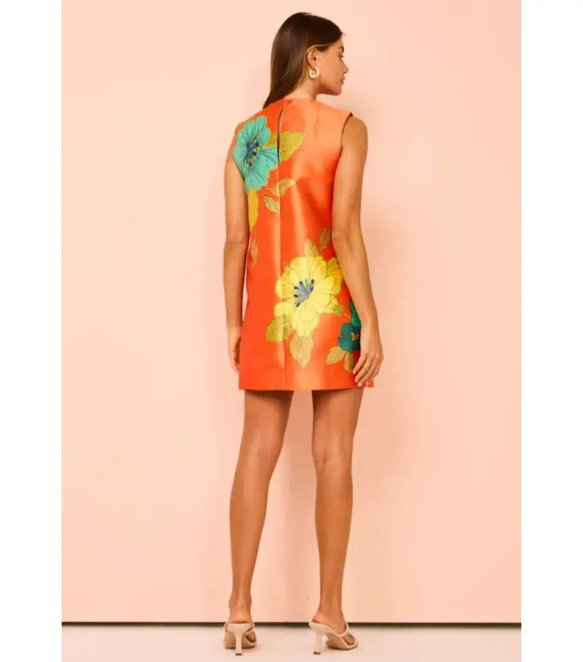 Alemais Piato Mini Dress Orange/Floral Size AU 8 photo 4