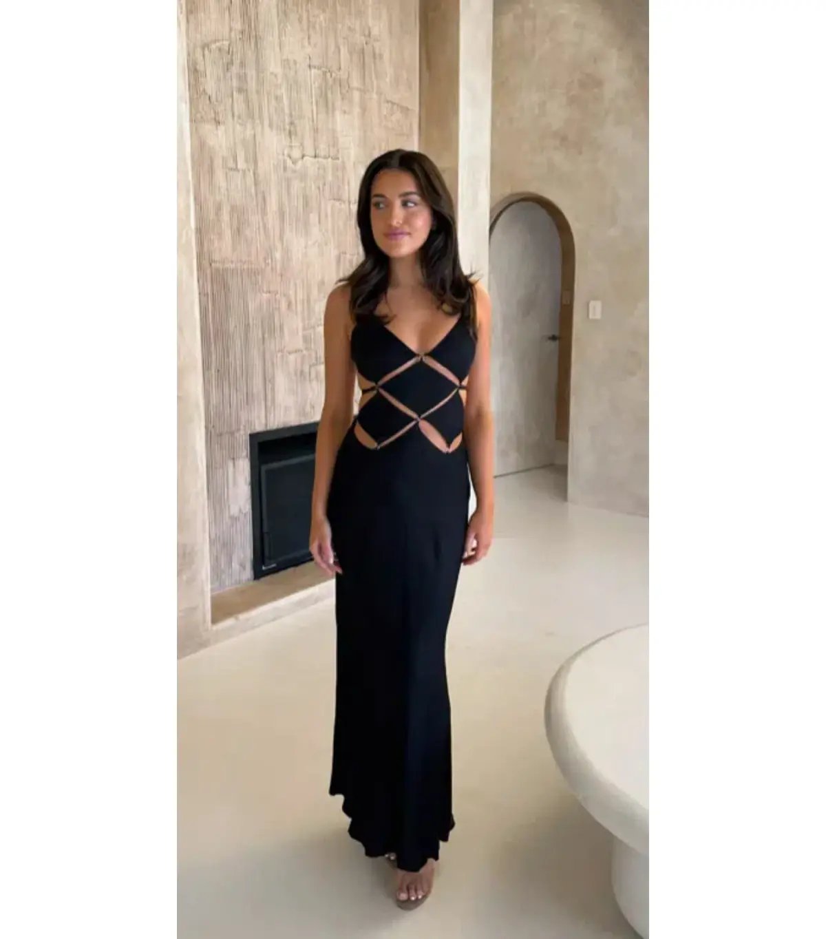 Bec & Bridge Diamond Cut Out Dress Black Size AU 12 photo 4