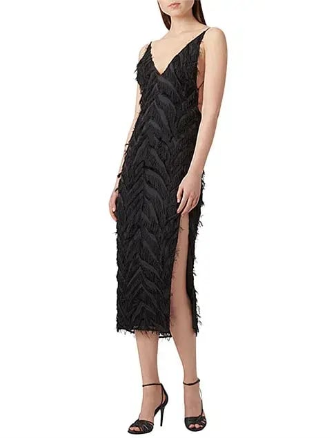 Camilla and Marc Farrah Fringed Dress Black Size 14 (Fits a 10) photo 4