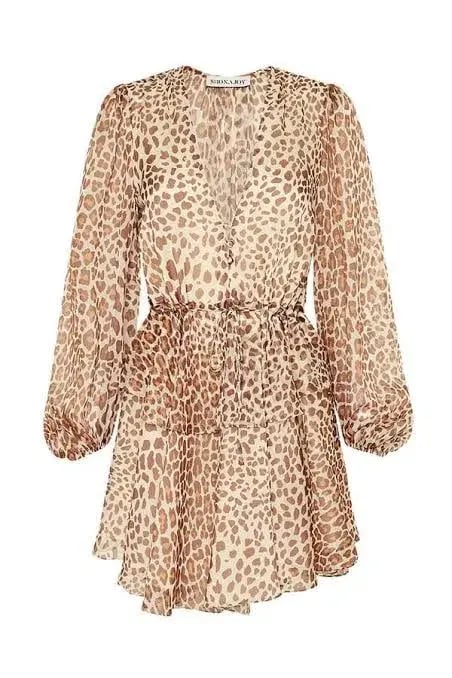 Shona Joy Ghetty Dress Leopard Print Size 8 photo 2