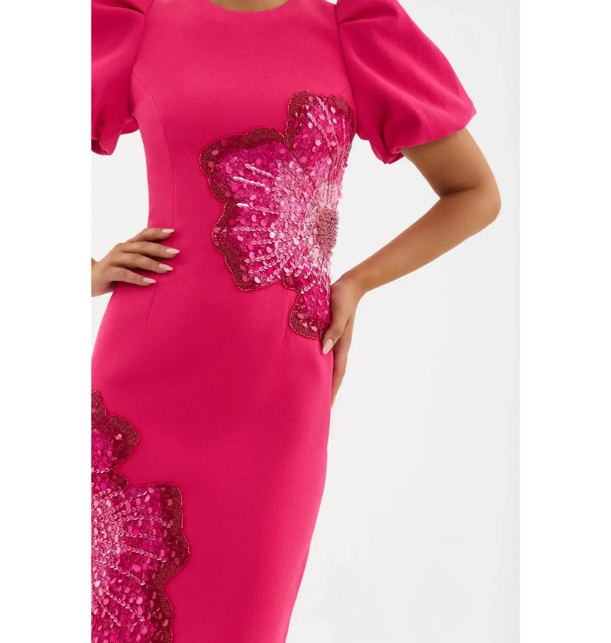 Rebecca Vallance Layana Midi Dress in Raspberry Size AU 12 photo 2