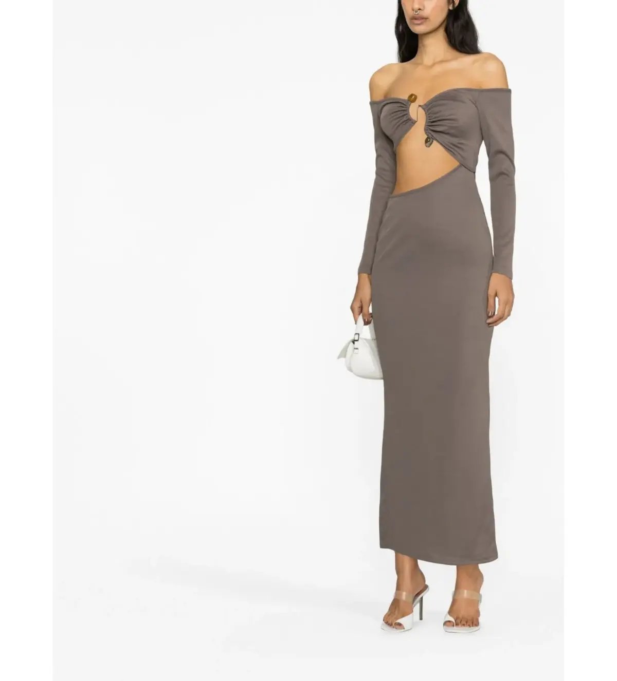 Christopher Esber Distort Quartz Shoulderless Dress Cinder Size 12 AU photo 4