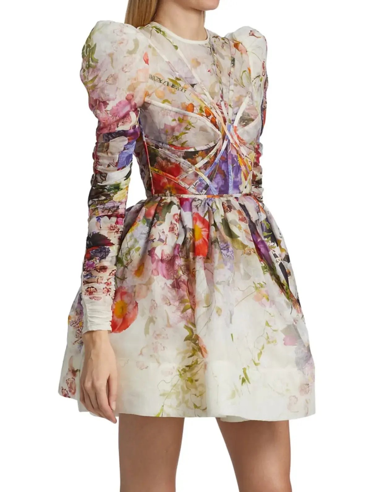 Zimmermann Prima Panelled Mini Dress Floral Size 0 / AU 6 or 8 photo 2