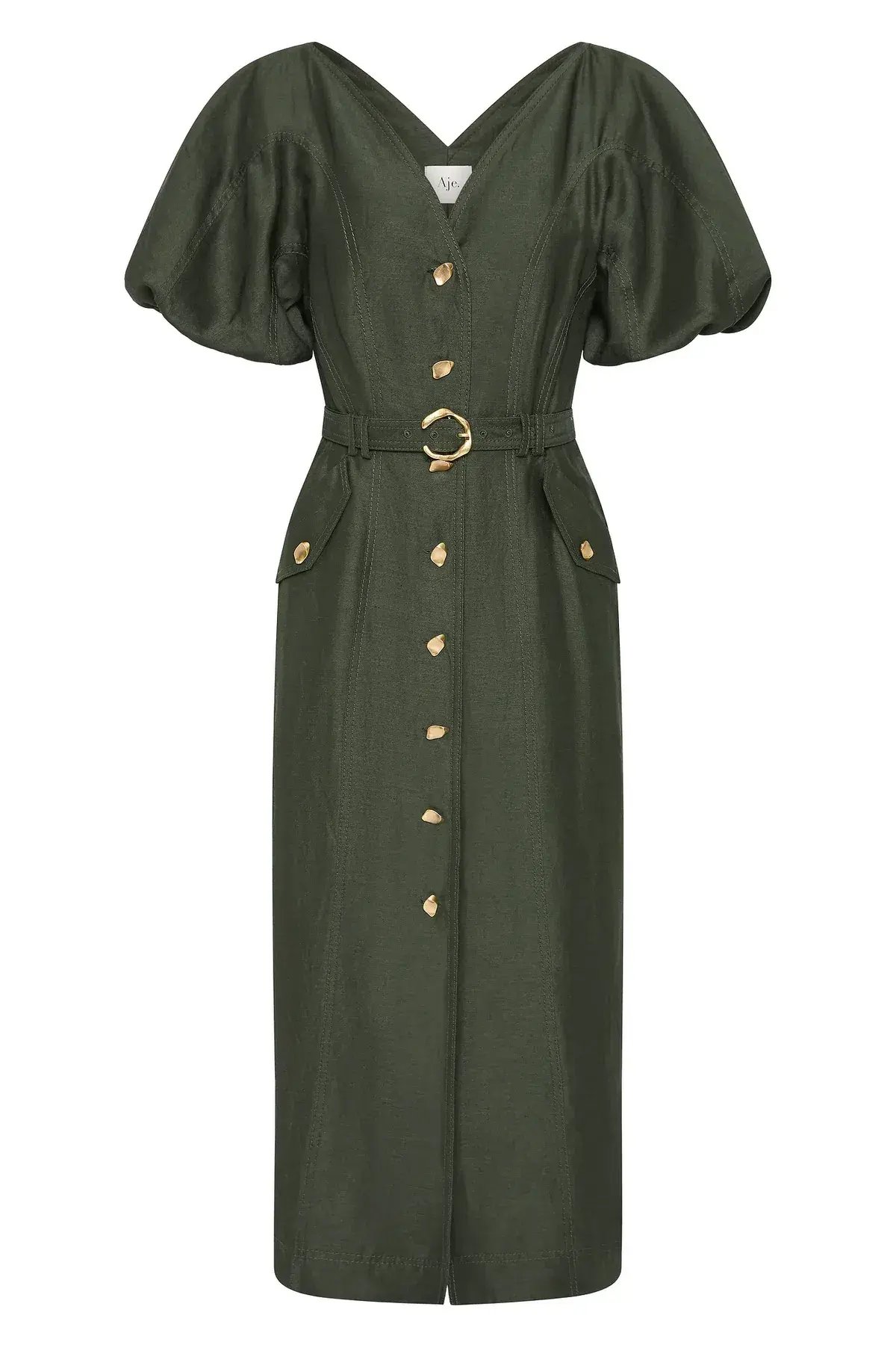 Aje Paloma Utility Midi Dress Midnight Green Size AU 10 photo 5