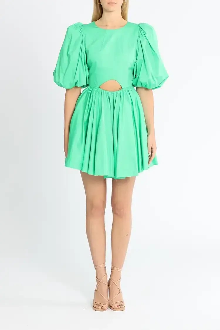 Aje Colette Cut Out Mini Dress Green Size 12 photo 2