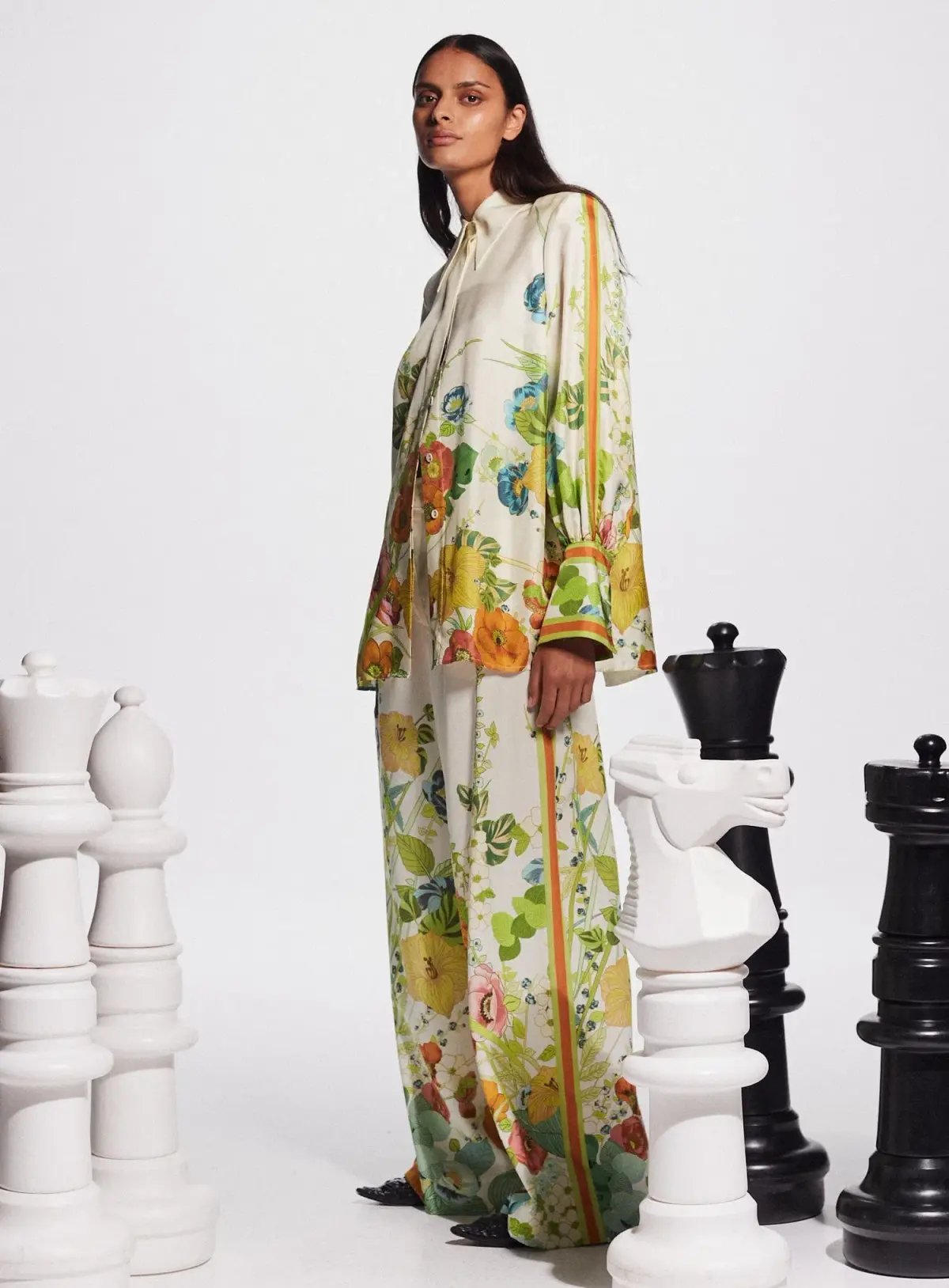 Alemais Constance Shirt and Pants Set Cream Floral Size 16 photo 2