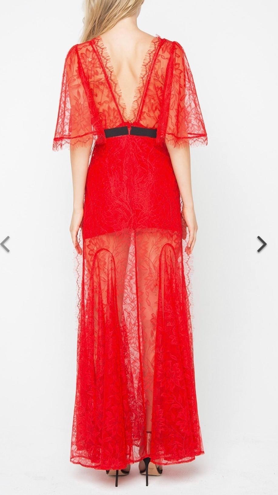 Alice McCall Look Good Feel Good Red Lace Gown Size 6 photo 3