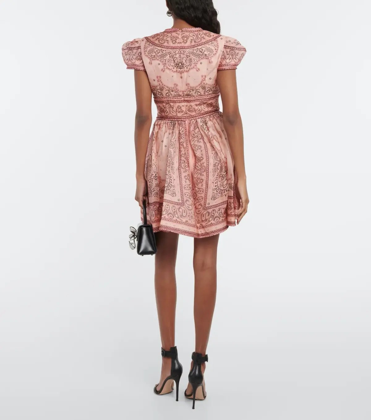 Zimmermann Matchmaker Structured Mini Dress in Pink Bandana Size 8 photo 3