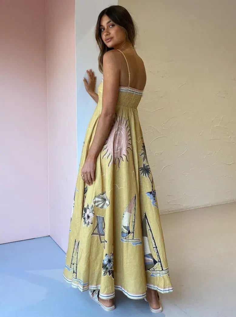 Alemais Sunset Shades Sundress Yellow Print Size 10 photo 4