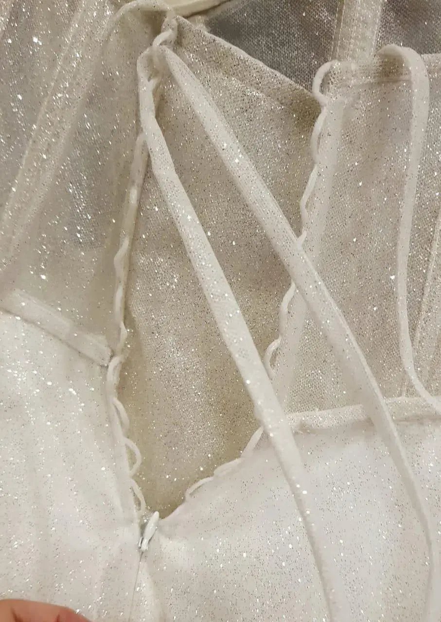 A-Line Sparkle Reception Wedding Dance Dress – Shimmer & Grace Size 6 - 8 photo 2