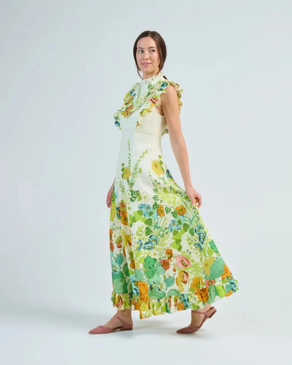 Alemais Constance Midi Ruffle Dress Floral Size 8 AU photo 9