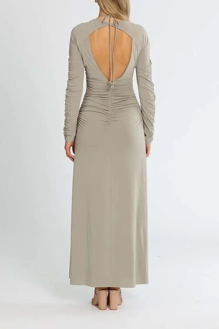 Bec and Bridge Adaline Long Sleeve Maxi Dress Grey Size 12 photo 3