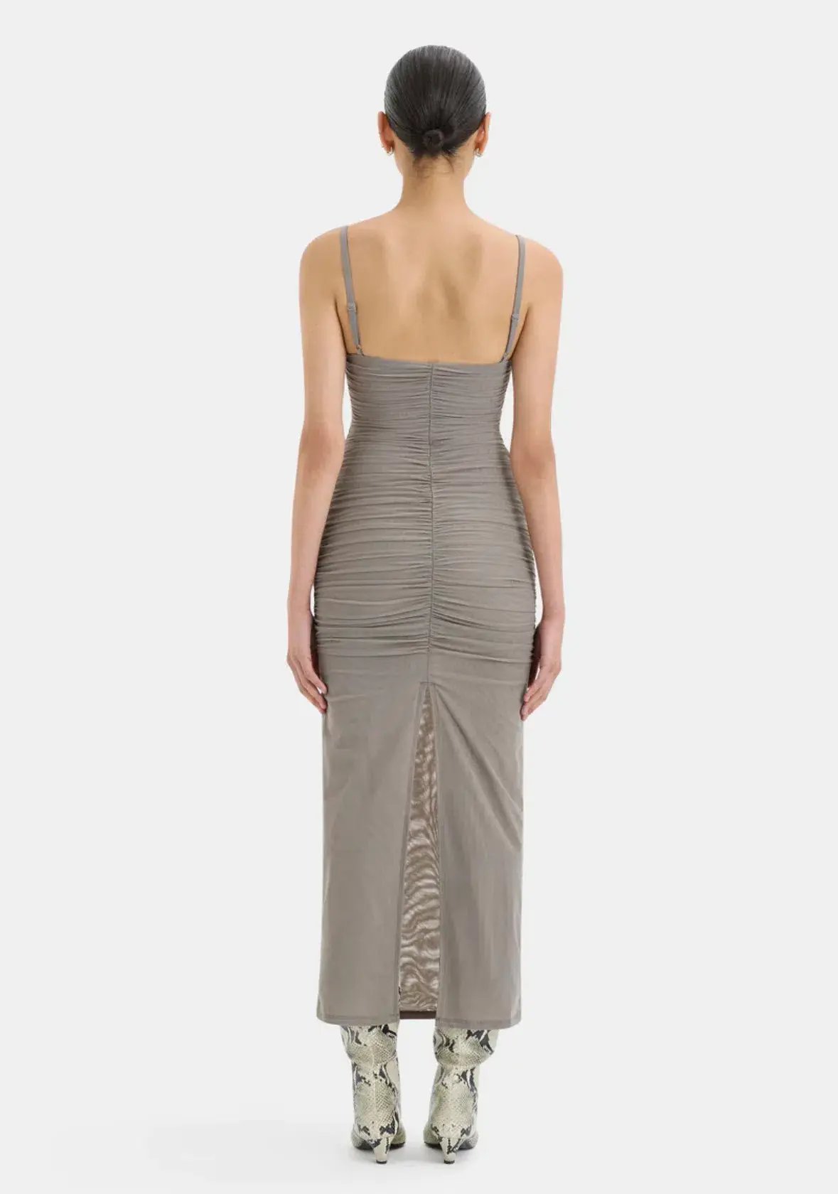 Sir The Label Jacques Gathered Midi Dress Slate Size 0 /Au 6 photo 3