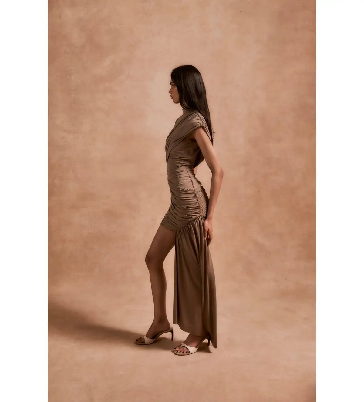De La Vali Ravenna Mini Dress Taupe Size 12 photo 4