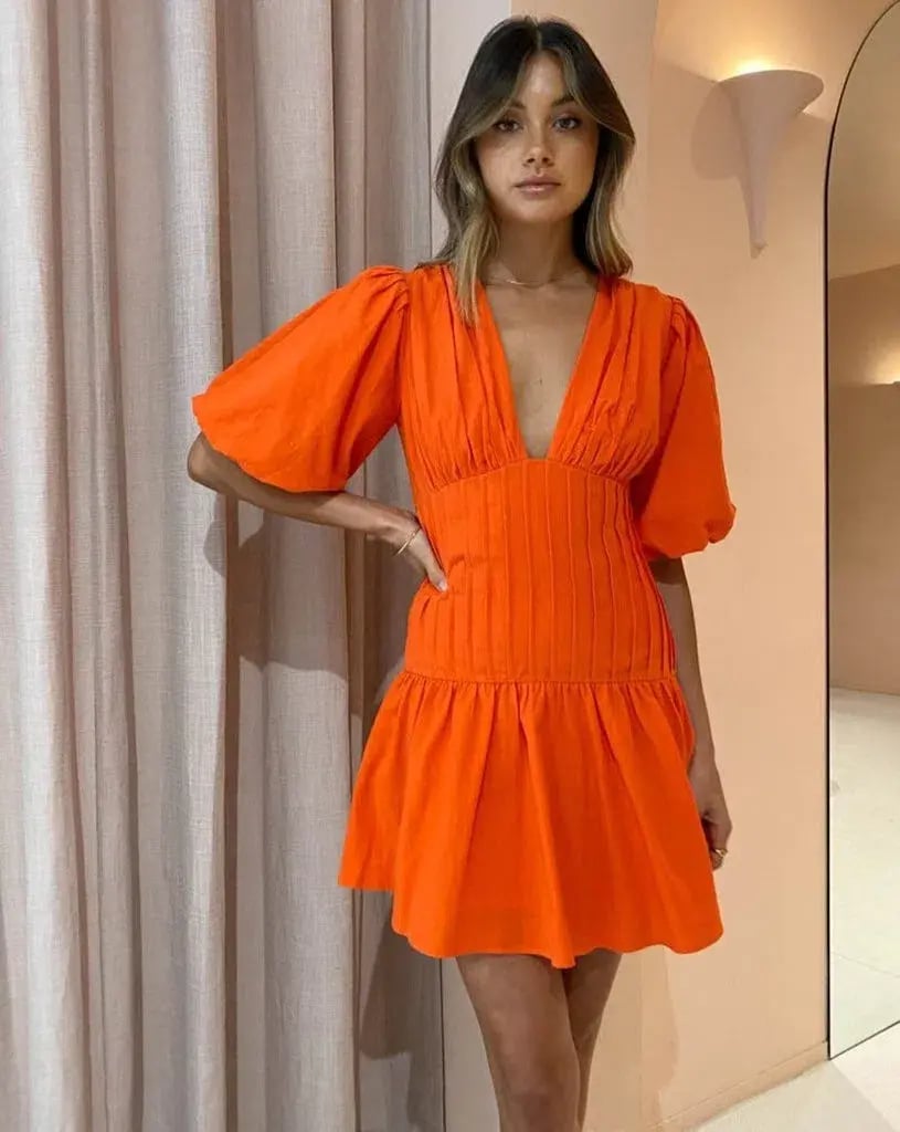 Scanlan Theodore Crepe Knit Bralette Dress Orange Size 8 photo 20