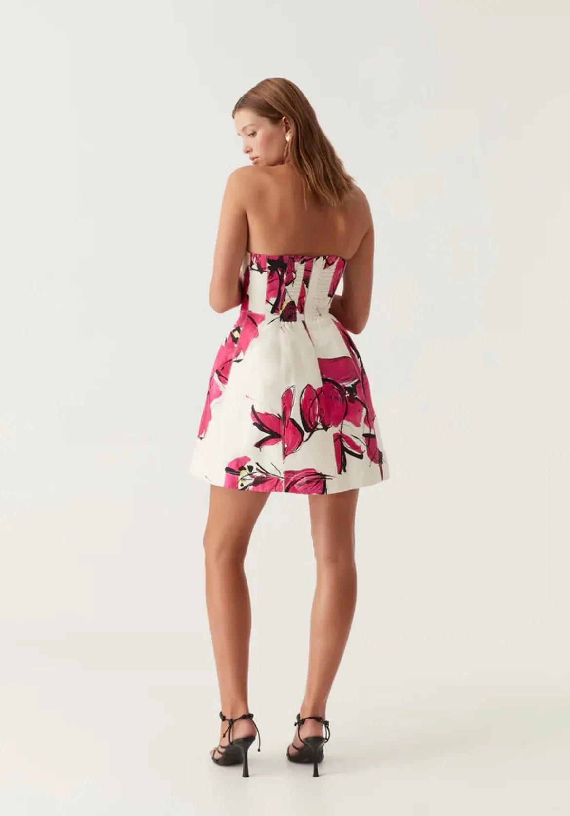 Aje Baret Strapless Mini Dress Floral Size 10 photo 3