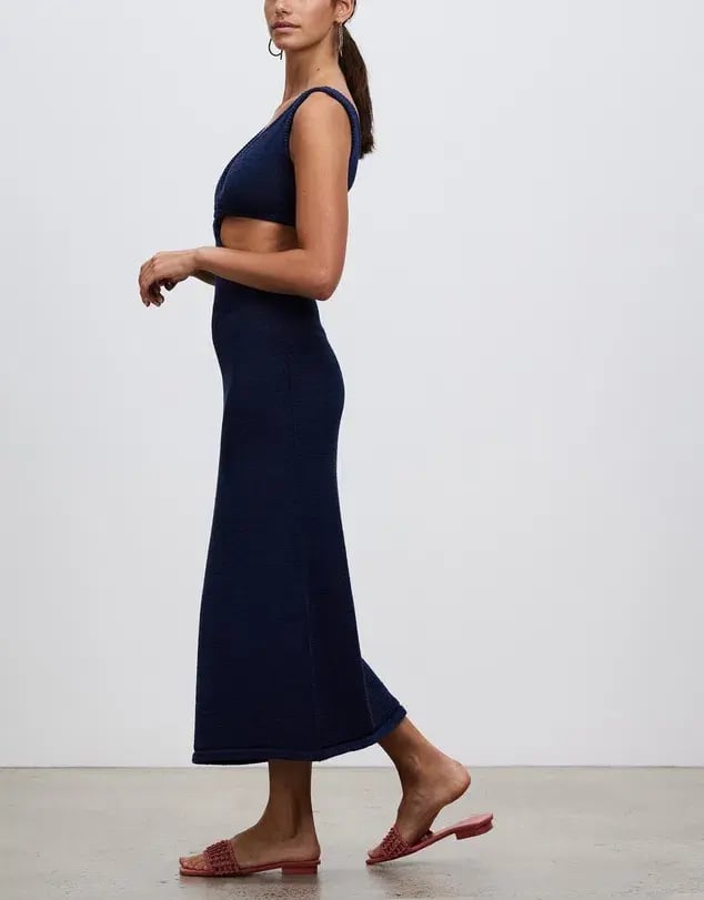 Cult Gaia Bank Cut Out Knit Maxi Dress in Ink Blue Size S / AU 8 photo 3