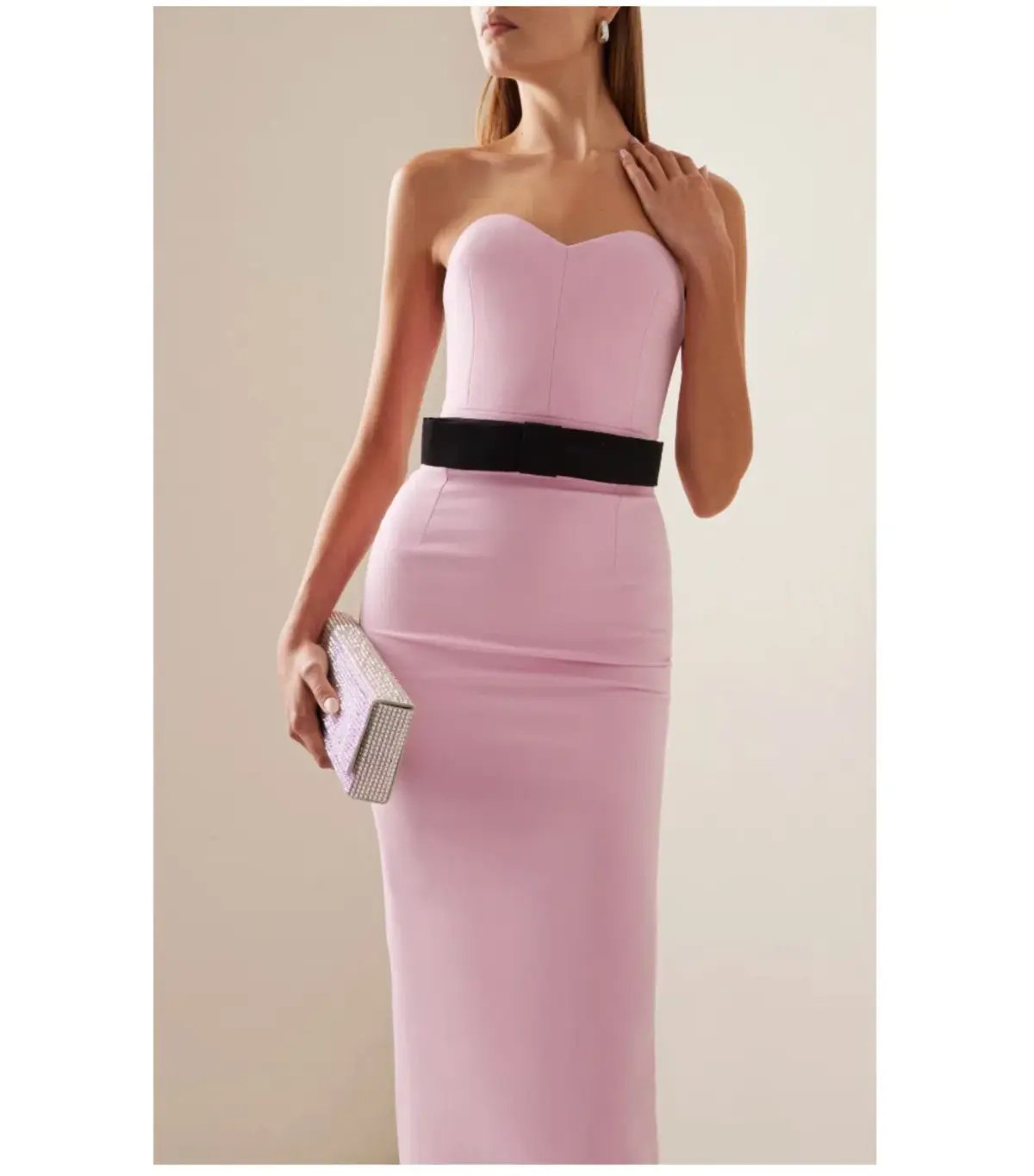 THE NEW ARRIVALS by İlkyaz Özel Noele Column Dress Baby Pink Size 10/M photo 7