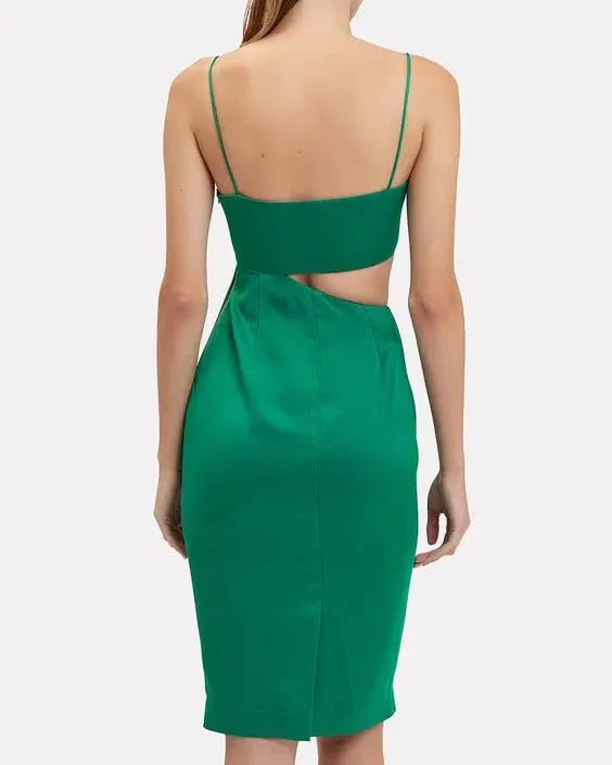 MISHA Selena Cutout Midi Dress Emerald Green Size 8 photo 2