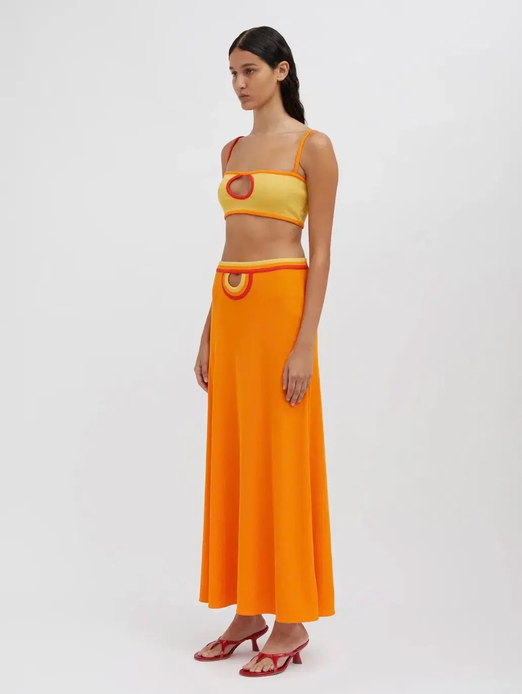 Christopher Esber Multi Verner Loop Hole Skirt Tangerine Multi Size 10 photo 4