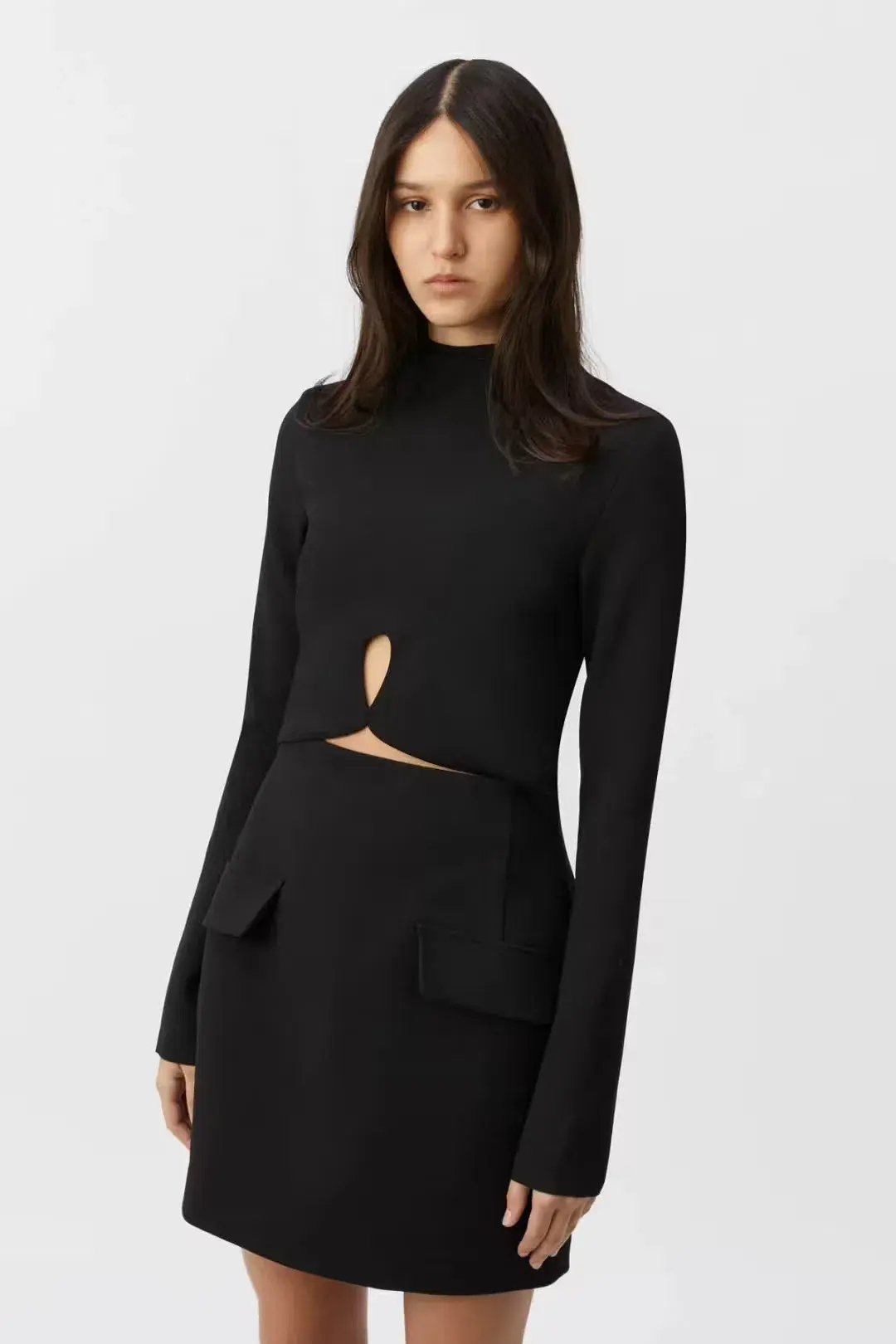 Camilla & Marc Ilona Long Sleeve Mini Dress Black Size 6 photo 2