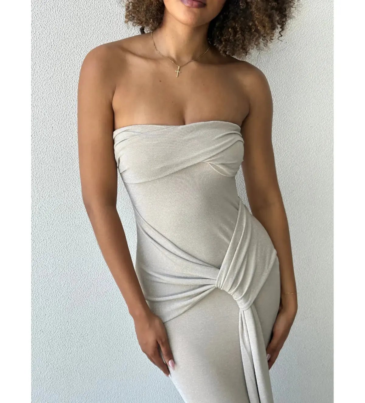 Lexi Tiffany Maxi Dress Champagne Size AU 6 photo 3