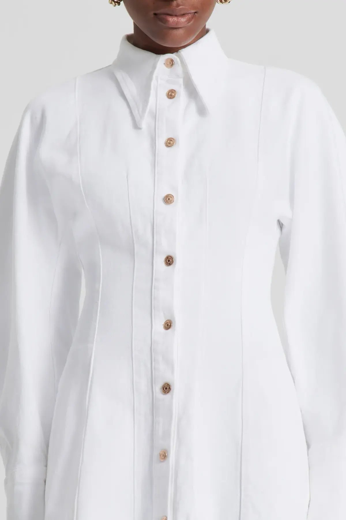 Scanlan Theodore Denim Cocoon Sleeve Mini Dress White Size 12 photo 4