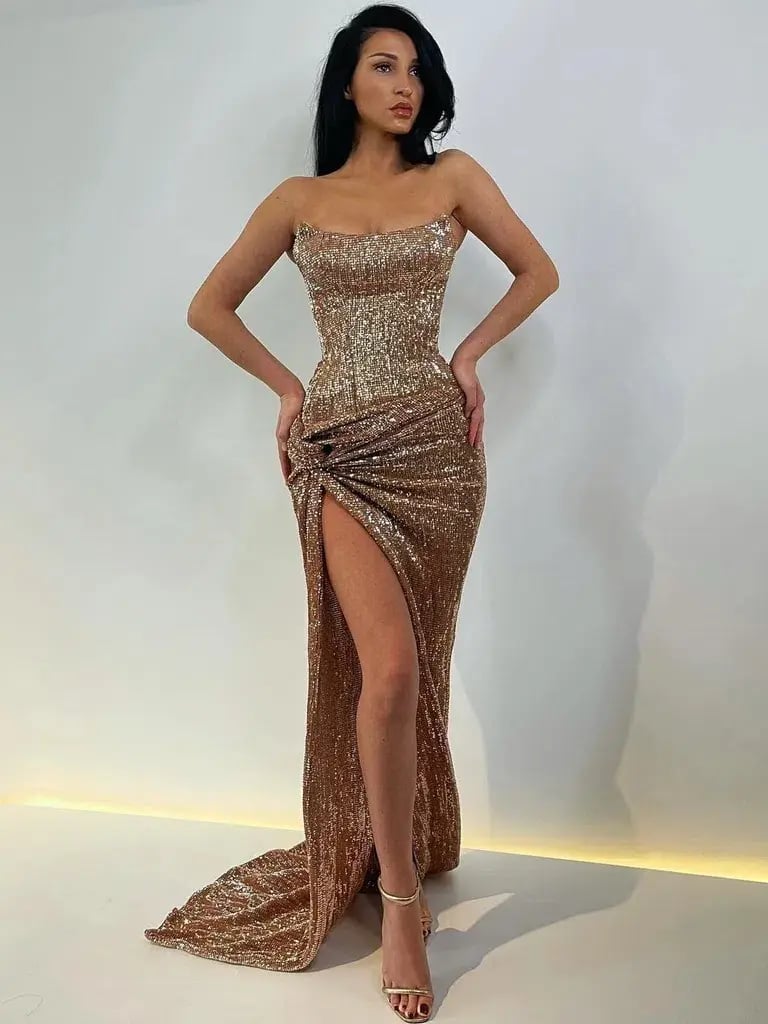 Lia Stublla Chanel Gown Rose Gold Size 6 photo 2