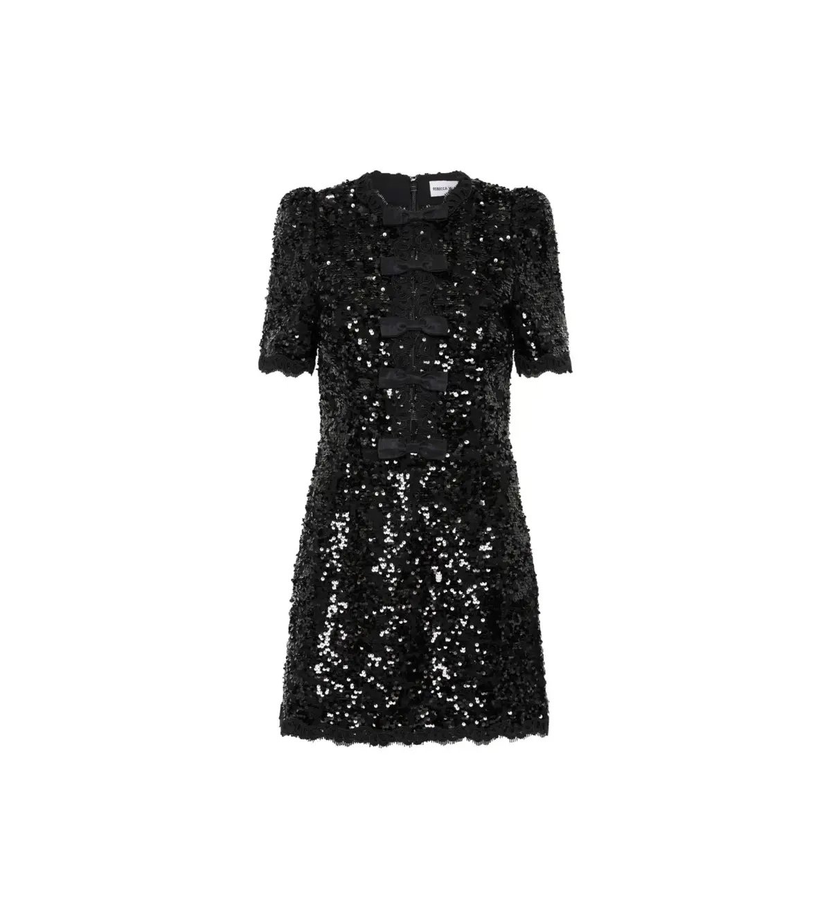 Rebecca Vallance Diana Bow Mini Dress Black Size 8 photo 3