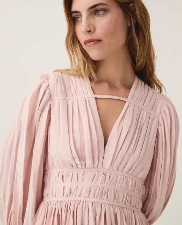 Aje Catalyst Pleated Mini Dress Blush Pink Size 8 photo 2