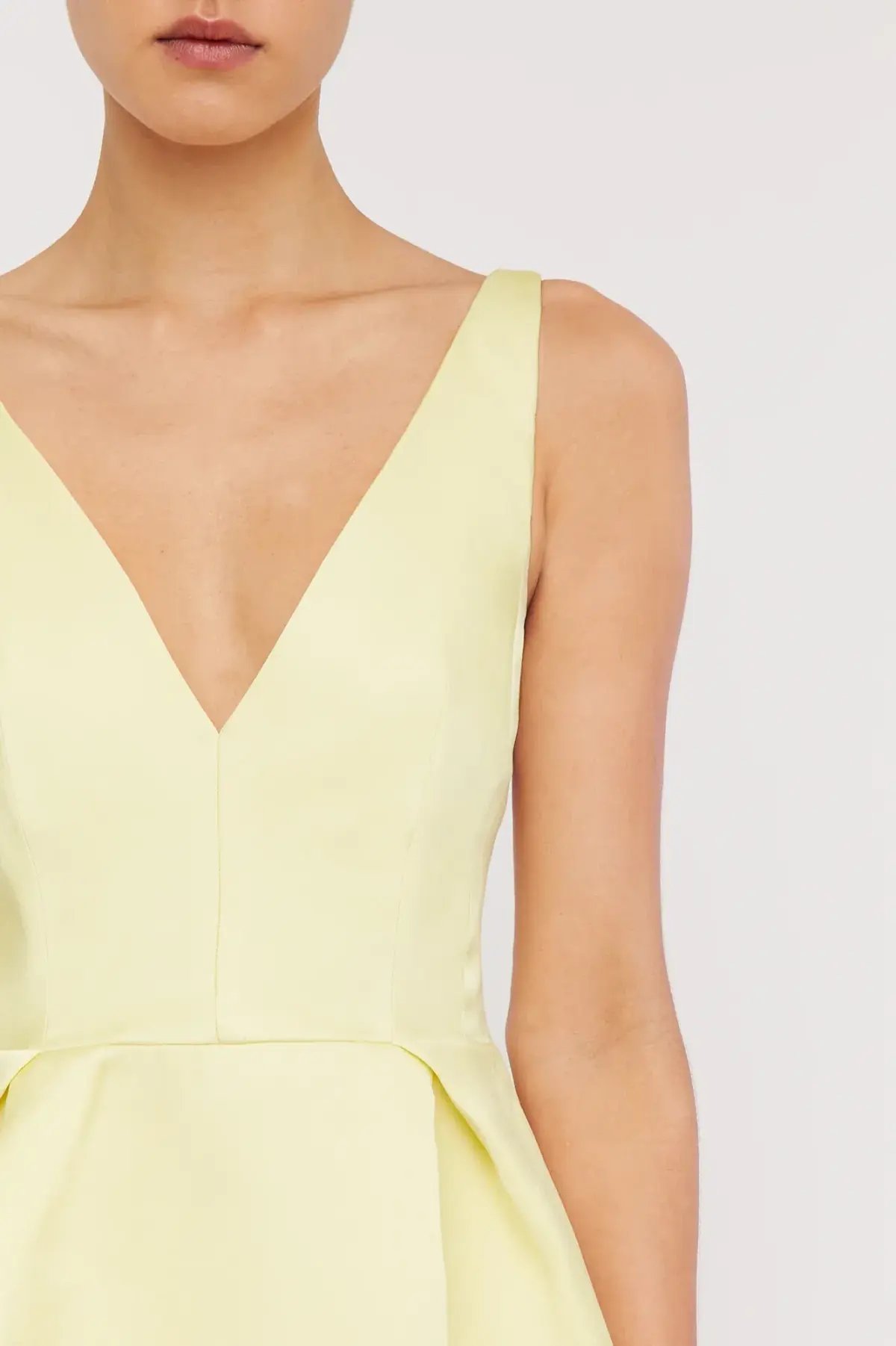 Scanlan Theodore Satin Mini Dress Yellow Size AU 6 photo 3