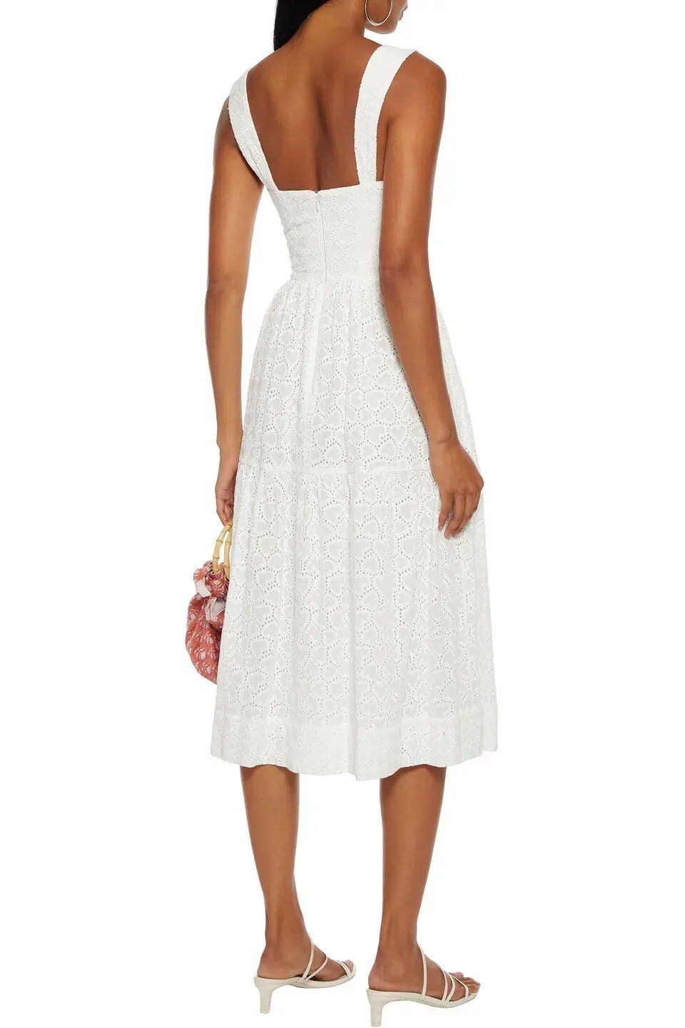 Rebecca Vallance Valentina Broderie Anglaise Cotton Midi Dress Ivory Size AU 6 photo 2