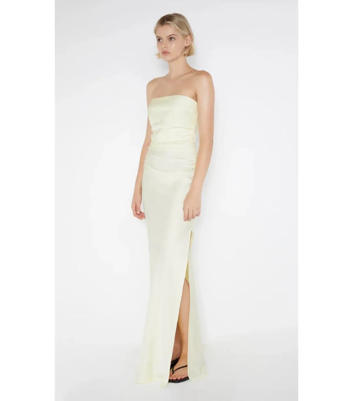 Bec & Bridge Eternity Strapless Maxi Dress Ice Yellow Size AU 10 photo 3