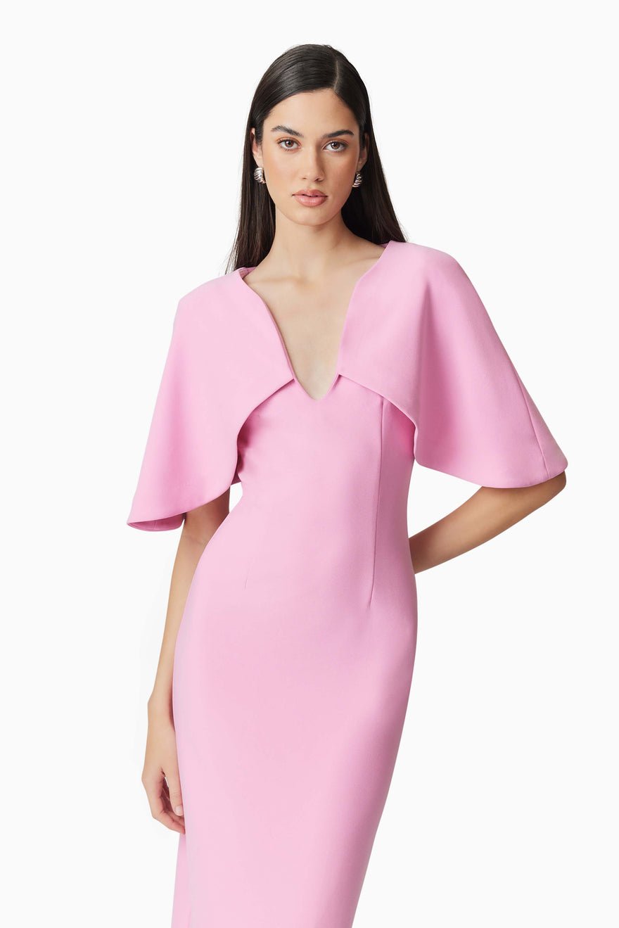 Elliatt Gia Cape Midi Dress - Sugar Pink photo 4