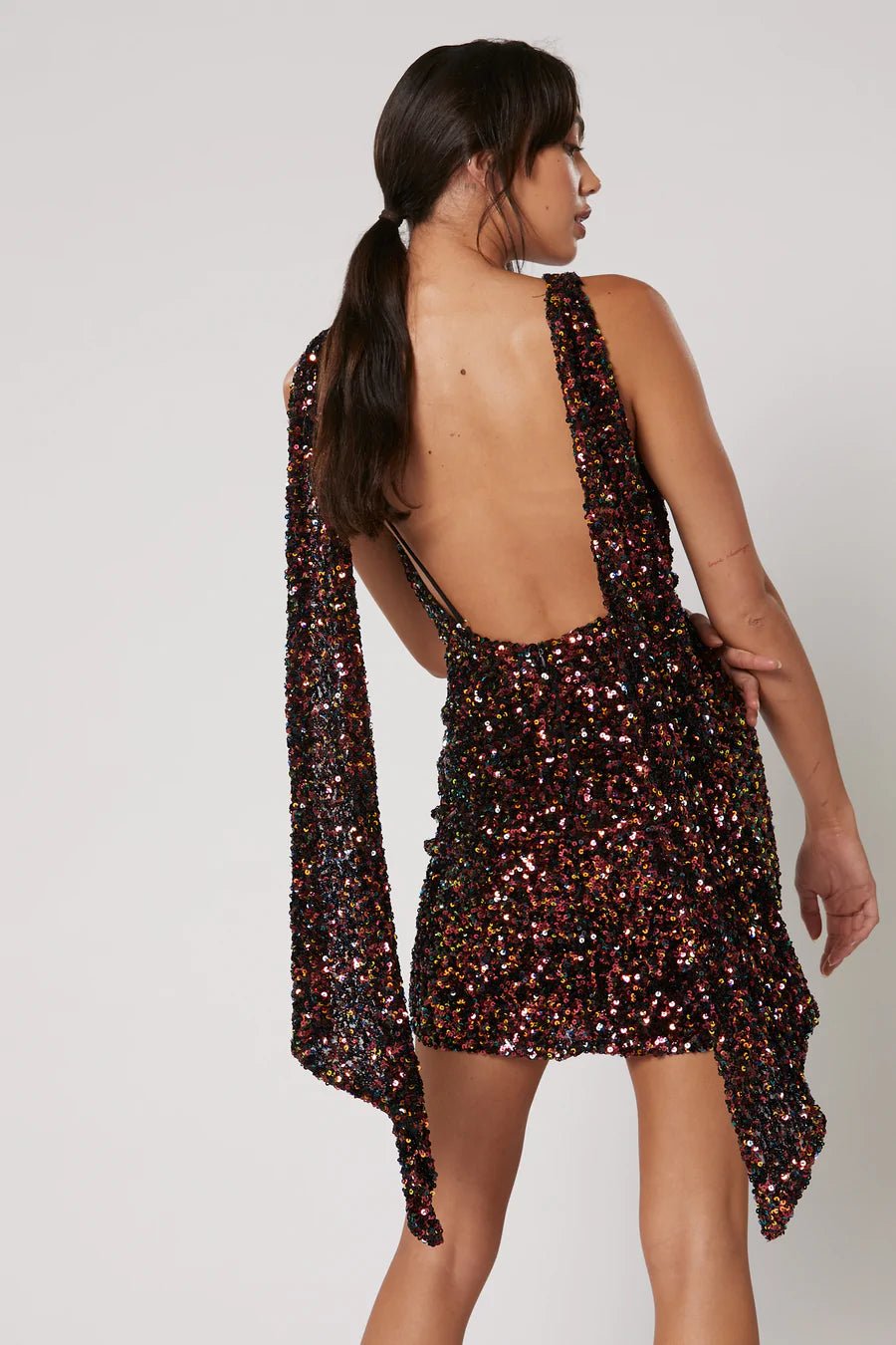 WINONA LUMI SASH DRESS - WINE MULTI photo 3