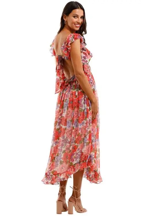 Zimmermann Poppy Frill Edge Mini Dress Floral Size 3/Au 14 photo 3