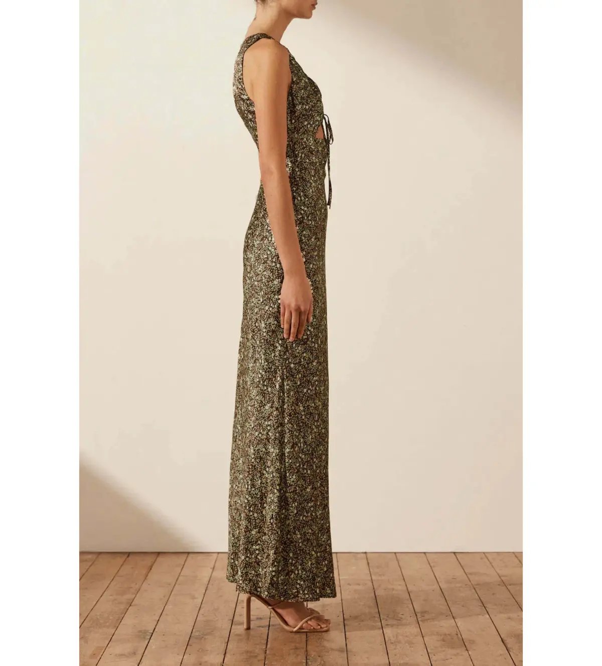 Shona Joy Avriel Cut Out Front Maxi Dress Multi Floral Size AU 8 photo 2